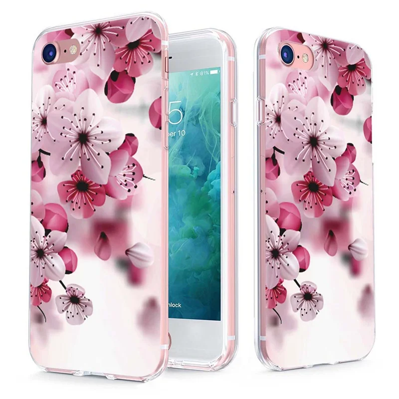 MLCRIYG мягкий чехол для телефона iPhone 6 6S Plus 7 7Plus 8Plus X 10 TPU цветной цветочный узор Fundas