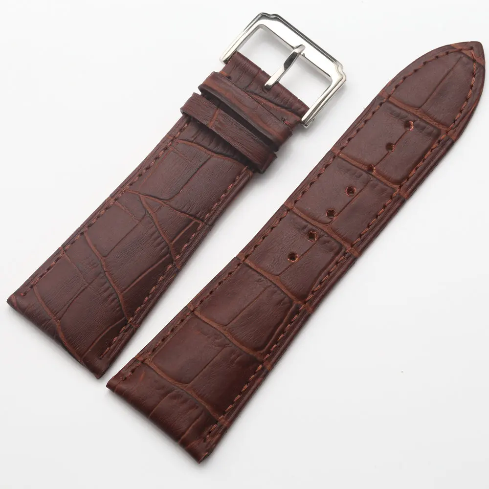 Большой ремешок большой размер настоящий кожаный для часов водонепроницаемый