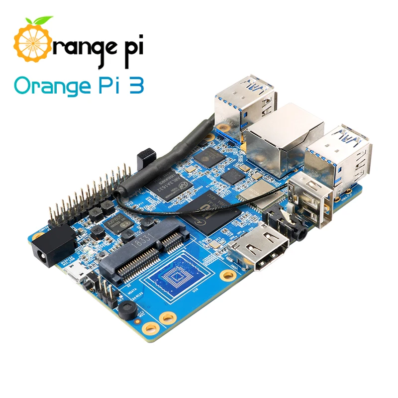 Оранжевый Pi 3 Set5: OPI 3+ USB к DC 4,0 мм-1,7 мм кабель питания, H6 2 Гб LPDDR3 BT5.0 для Android 7,0, Ubuntu, Debian