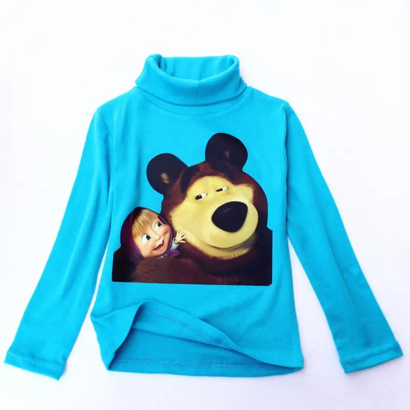 Kseniya kids/Детская футболка с длинными рукавами; хлопковая водолазка с рисунком; Одежда для мальчиков; детская одежда; Одежда для девочек; детская дизайнерская брендовая одежда - Цвет: blue long sleeve