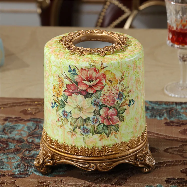 Европейский Винтажный бумажный держатель для салфеток из смолы расширенная