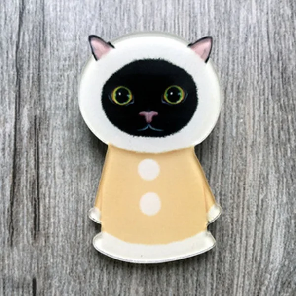 06 Милый Кот дамские значки с котенком для одежды/сумки/обуви значки на рюкзаке 3D акриловые значки значок булавка брошь - Цвет: 06