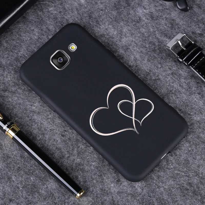 For Samsung Galaxy A3 A5 A7 2016 2017 A6 A8 Plus 2018 Case Silicone Soft TPU Cover Matte Black Pattern Phone Bags Protective |