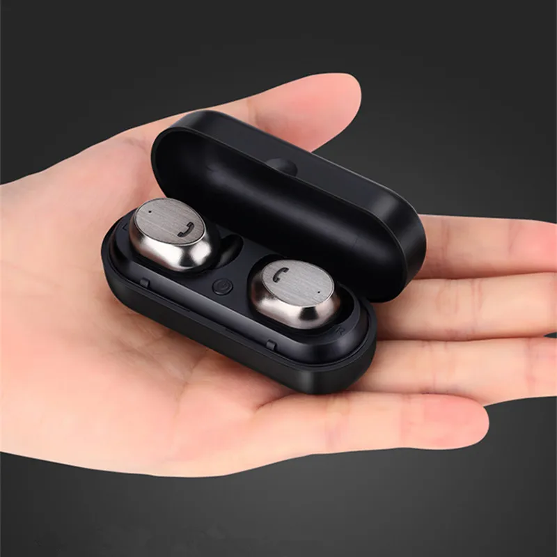 Bluetooth гарнитура TenYua M9 TWS беспроводной металлический чехол для зарядки мини