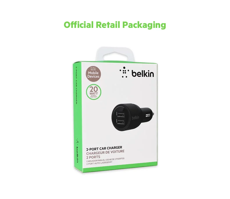Belkin Оригинальный Универсальный мобильный телефон Dual USB быстрый автомобиль