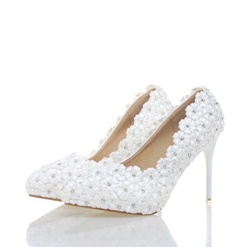 Туфли лодочки свадебные с острым носком и кружевом 4 дюйма|bridesmaid shoes|prom shoeswedding shoes |