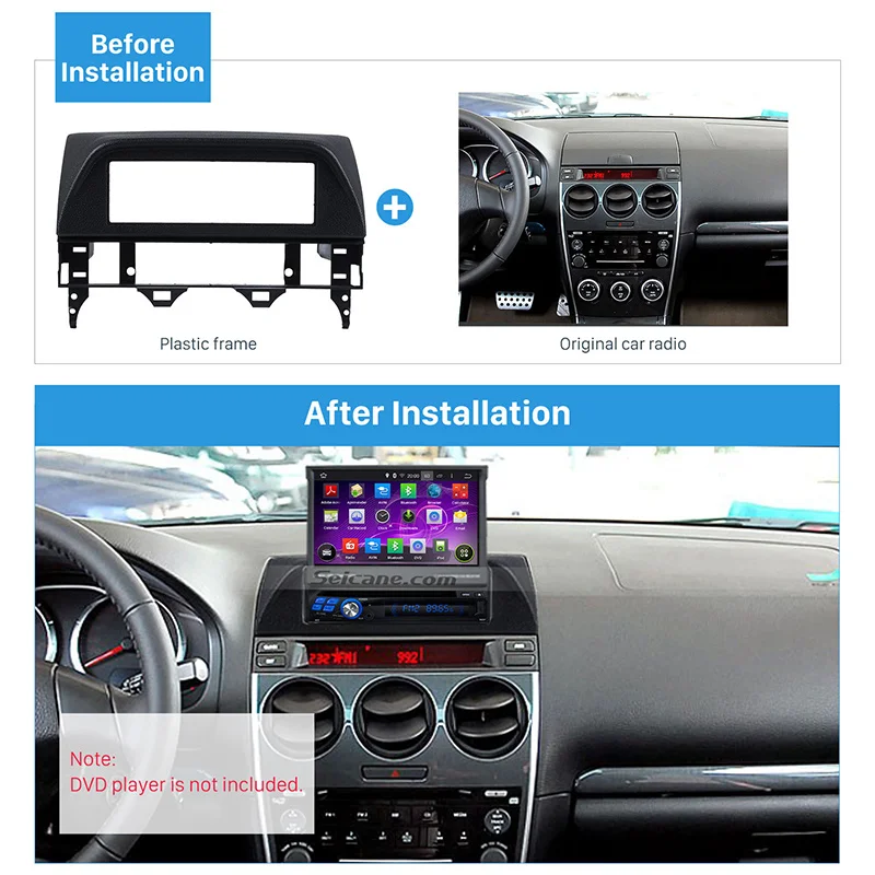 Seicane One Din Car Fascia Frame Mount Trim Kit панель ободок для Mazda 6 Atenza 2002 2003 2004 2005 2006 2007 | Автомобили