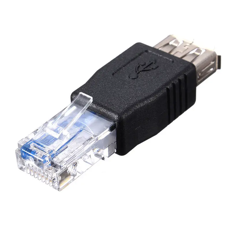 Переходник USB A мама к Ethernet RJ45 папа коннектор маршрутизатор адаптер Черный