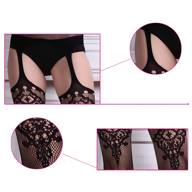 Сексуальные сетчатые женские кружевные Эластичные Прозрачные высокие чулки