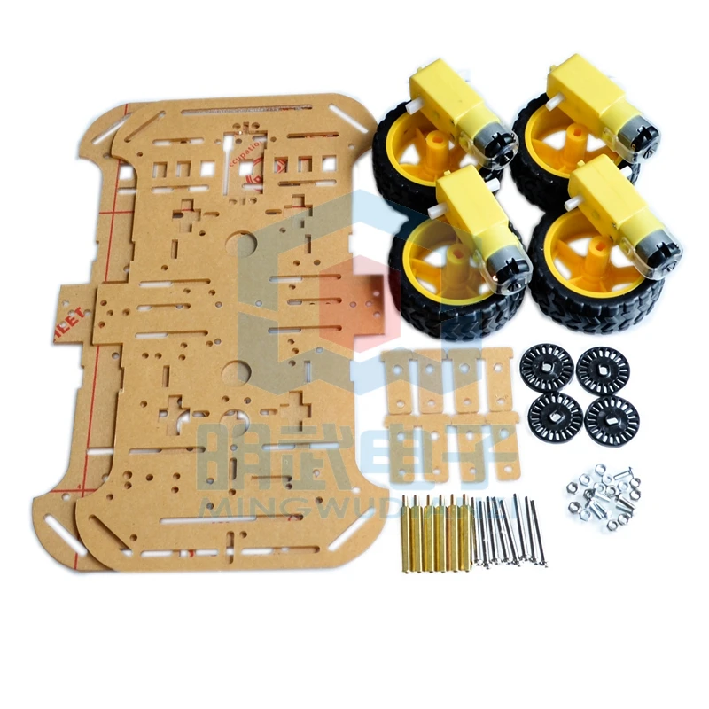 Новый 4WD робот умный автомобиль шасси наборы автомобиля с кодером скорости для
