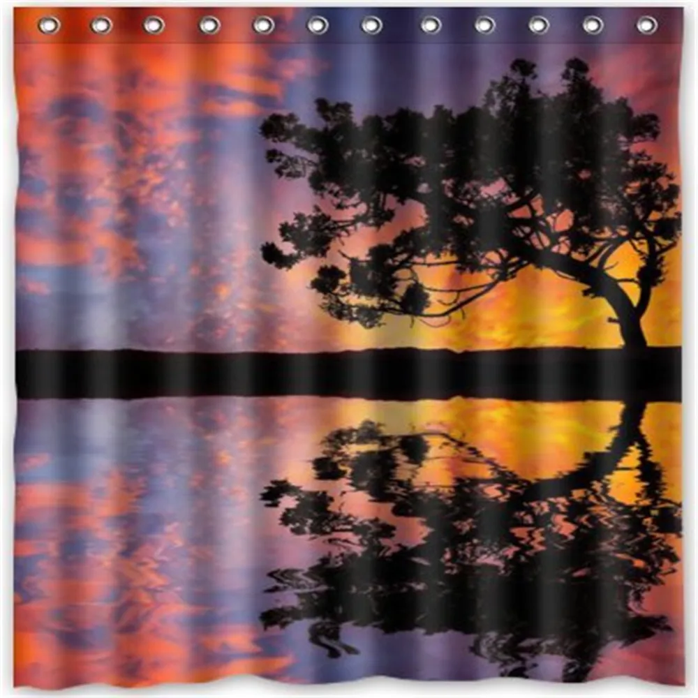 Outlet-продавец пользовательские тени дерева на закате водонепроницаемая ткань для