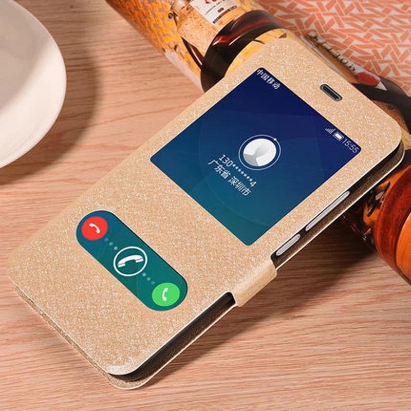 Чехол для Meizu M5 M 5 Meilan Оригинальный флип чехол из искусственной кожи с окошком