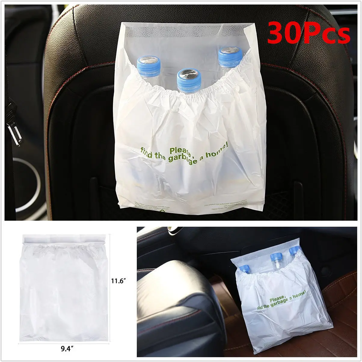

30 Pcs/lot Car Garbage Bag Disposable Trash Bag Car Seat Back Hanging Bag