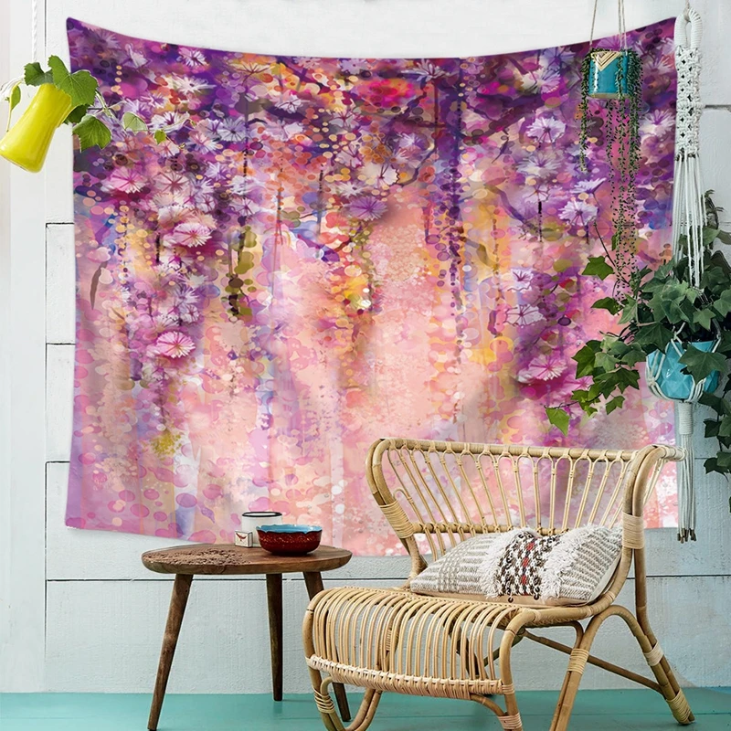 Boho Hippie 4 Sizes Wall Tapestry Colorful Tree Printed Wall Hanging for Bedroom High Quality Polyester Tapestries Home Decor