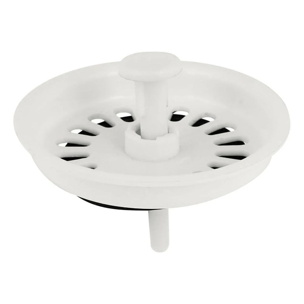 New Hotsale Promotion Food Waste Stopper Spin Lock Sink Drain Strainer 3.1&quot Dia White Black Plastic|drain strainer|sink waste strainersink