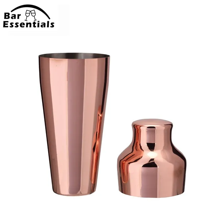 Deluxe Boston Cocktail Shaker Stainless Steel 500ml Copper Plated Cocktail Shaker Essential Barware Bar Tool