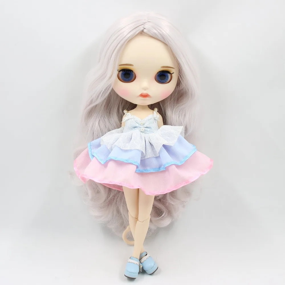 Ледяная фабрика blyth кукла BL1003/1327 серый микс розовые волосы, новое матовое лицо с бровями Карвен губы, белая кожа суставное тело 30 см 1/6