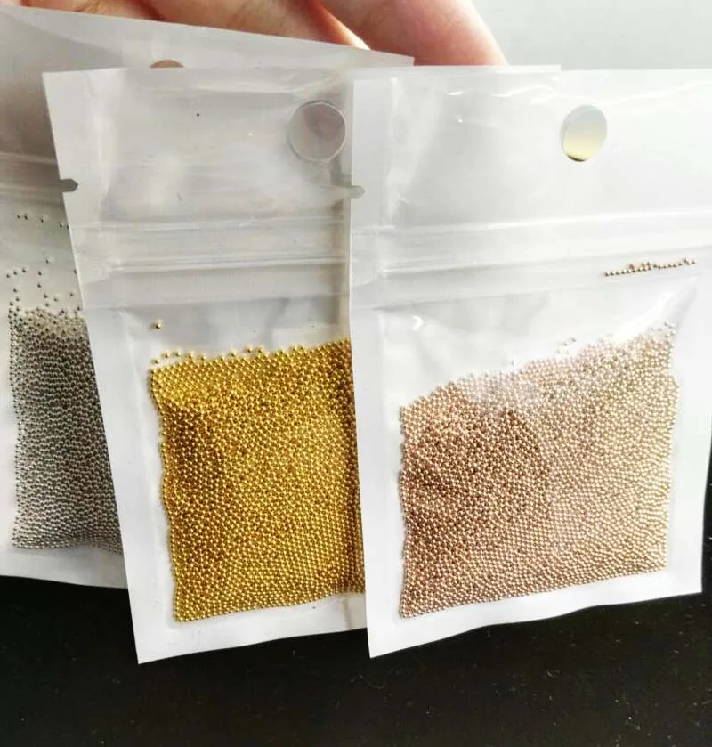 

Beads steel studs for metal Caviar Nails Design Gold Silver Rose Gold 3 Colors steel balls beads-Round metal balls -50 g bag/lot