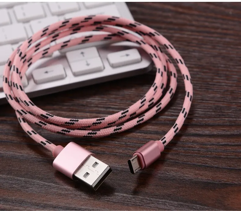 Прочный Плетеный тканевый кабель Micro USB 2A 0,25 см 1 м 2 м 3 м Быстрая зарядка кабели для передачи данных для samsung huawei Xiaom android смартфон