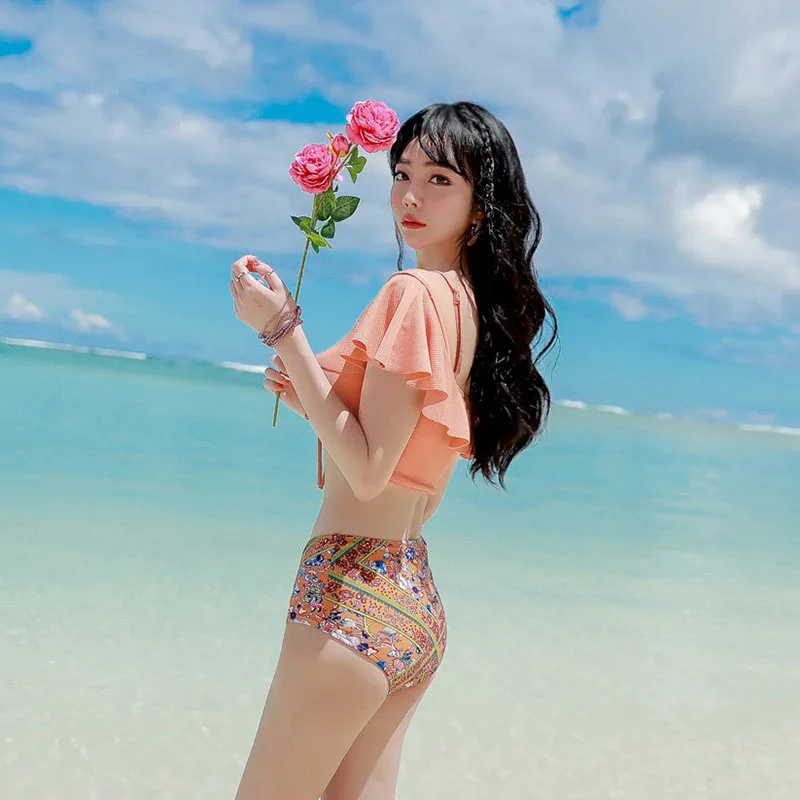 Купальный костюм для женщин с рукавами на плече покрывающий живот горячий