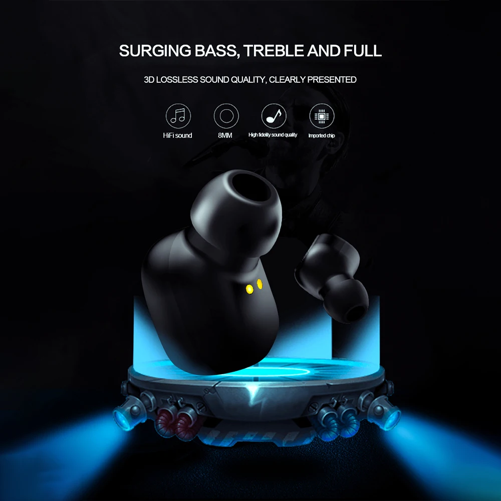 TWS Bluetooth наушники 5 0 Беспроводная bluetooth гарнитура спортивные с мини зарядным