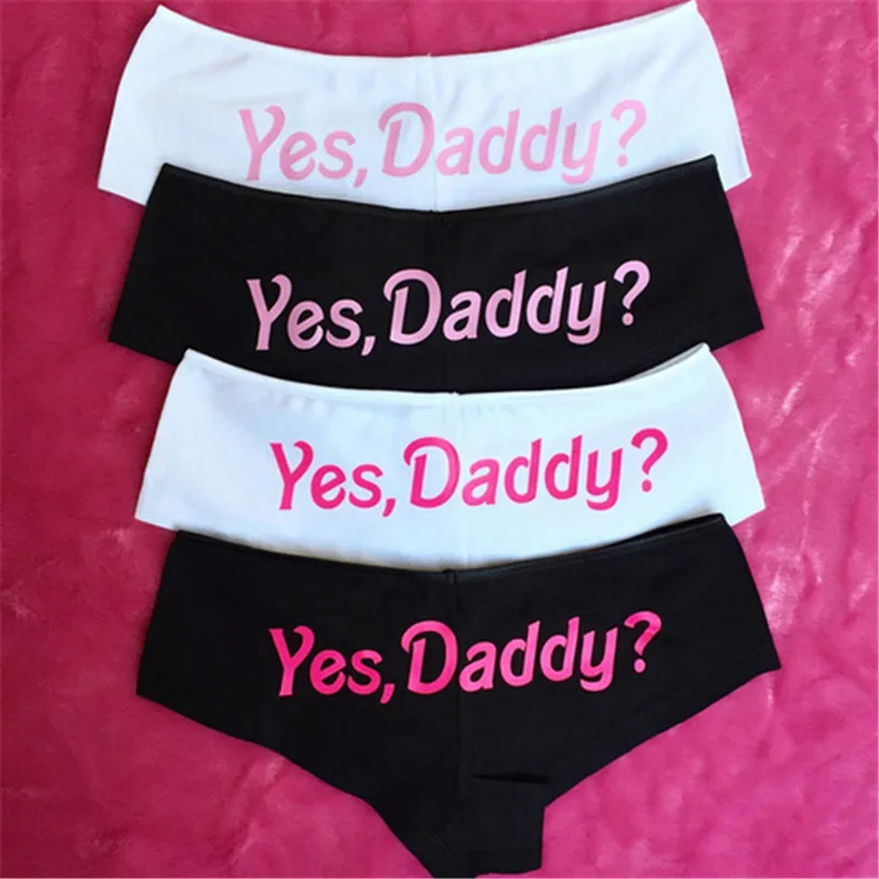 Женские трусы дамское нижнее белье письмо Yes Daddy? Трусы с принтом, бесшовное нижнее белье, трусы, женские трусики, нижнее белье, трусики