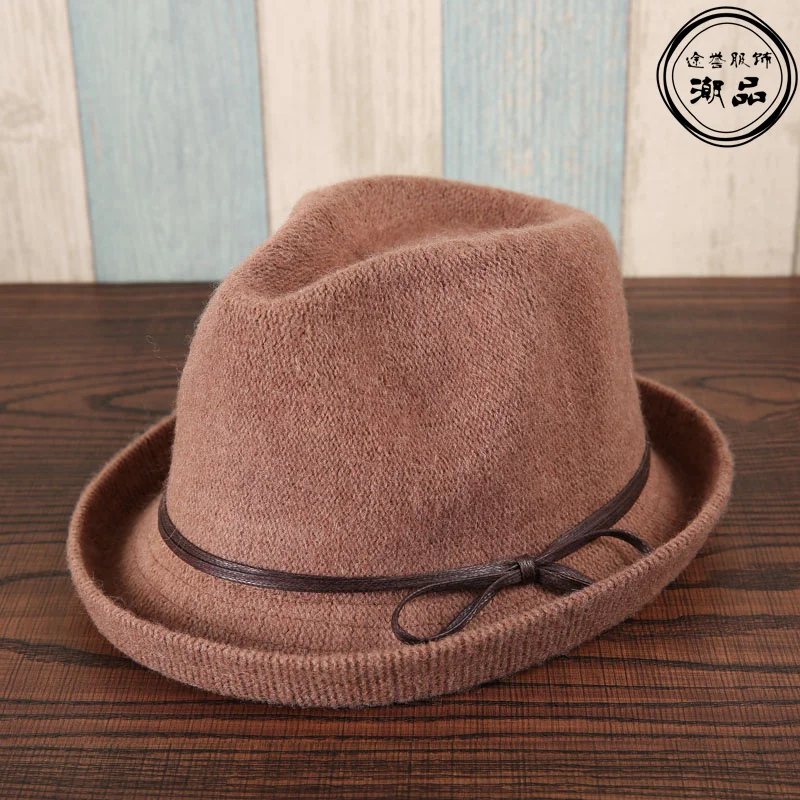 

2016 New Autumn Winter Noble European American Elegant Boys Girls Fashion Cap 100% Real Woll Flet Hat Children Wool Fedora Hat