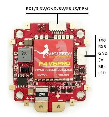 Управление полетом HGLRC F4 V6PRO с передатчиком 5 8G 48CH переключаемым в BEC OSD PDB|Детали и