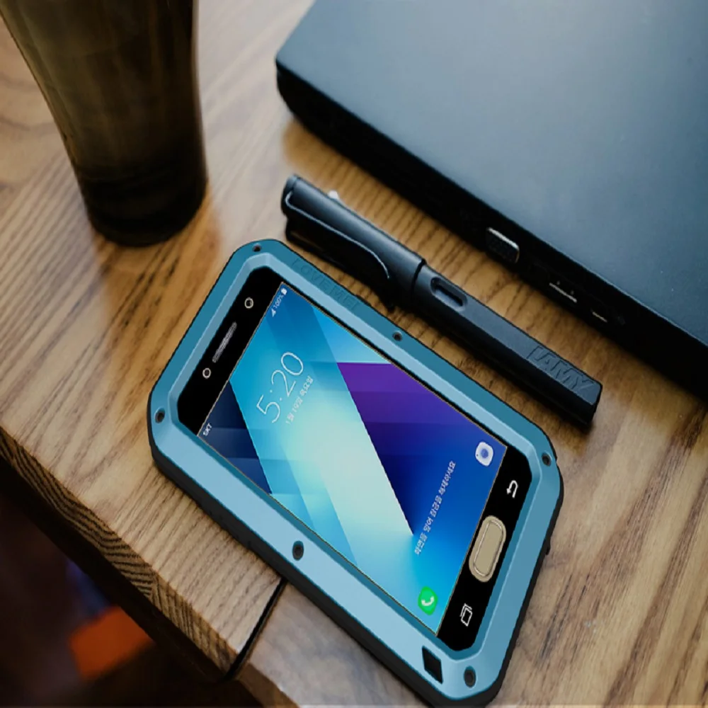 2017 A3 A5 LOVE MEI чехол Gorilla glass для samsung Galaxy A320 A520 противоударный металлический