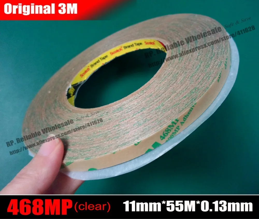 

(11mm*55M*0.13mm), Original 3M 468MP Clear Double Adhesive Tape, High Temperature Resist for Laptop Tablet Phone Nameplate