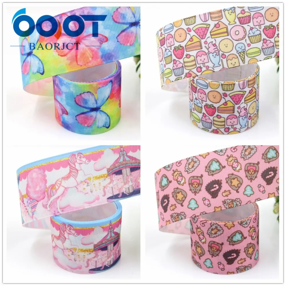 OOOT BAORJCT I-19426-1099, 1-1/", 10 ярдов мультфильм тепловой передачи печатных корсажные ленты, лук крышка DIY аксессуары украшения