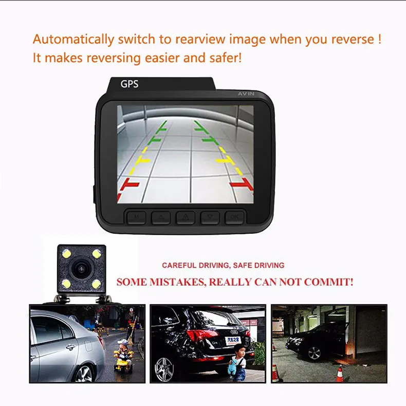 Novatek 96660 wifi Автомобильный видеорегистратор 4K 2160P автомобильные камеры gps Две камеры ночного видения видеорегистратор регистратор приложение для IOS Android