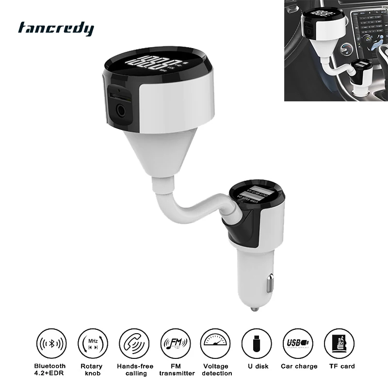 Автомобильный FM передатчик Bluetooth Aux автомобильный комплект громкой связи 4 2