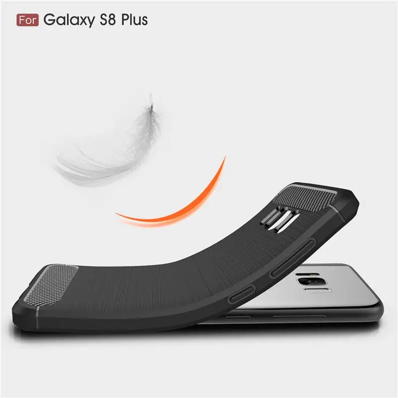 Углеродное волокно чехол мягкий TPU для Samsung Galaxy S8 плюс J720 J7 J520 J5 A320 A3 A520 A5 A720 A7 C9000 C9