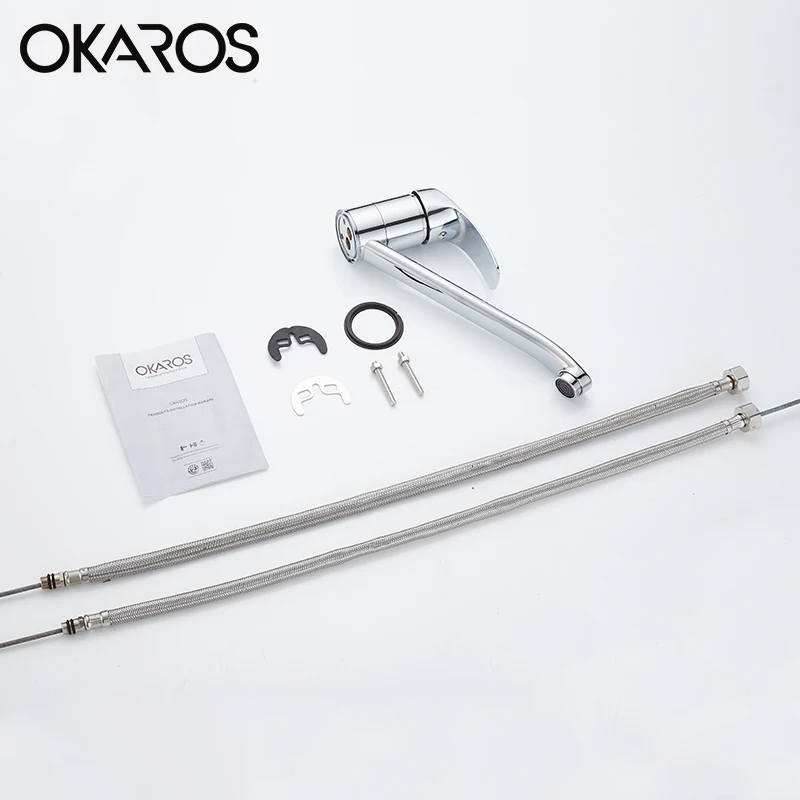 Экономичный смеситель OKAROS хромированный кран с распылителем длинная насадка для