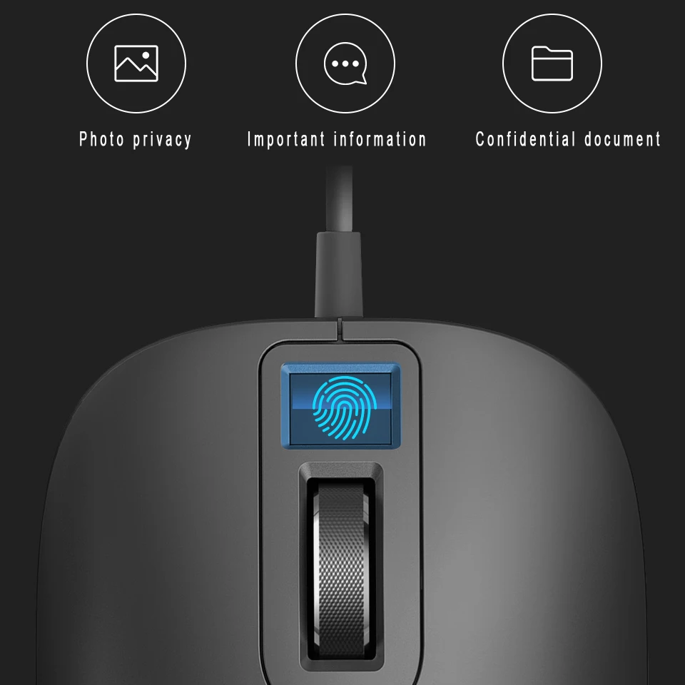Оригинальная Xiaomi Jessis безопасная мышь с детектором отпечатка пальца 125 Гц 8G Портативная умная мышь для компьютера с паролем быстрого распознавания
