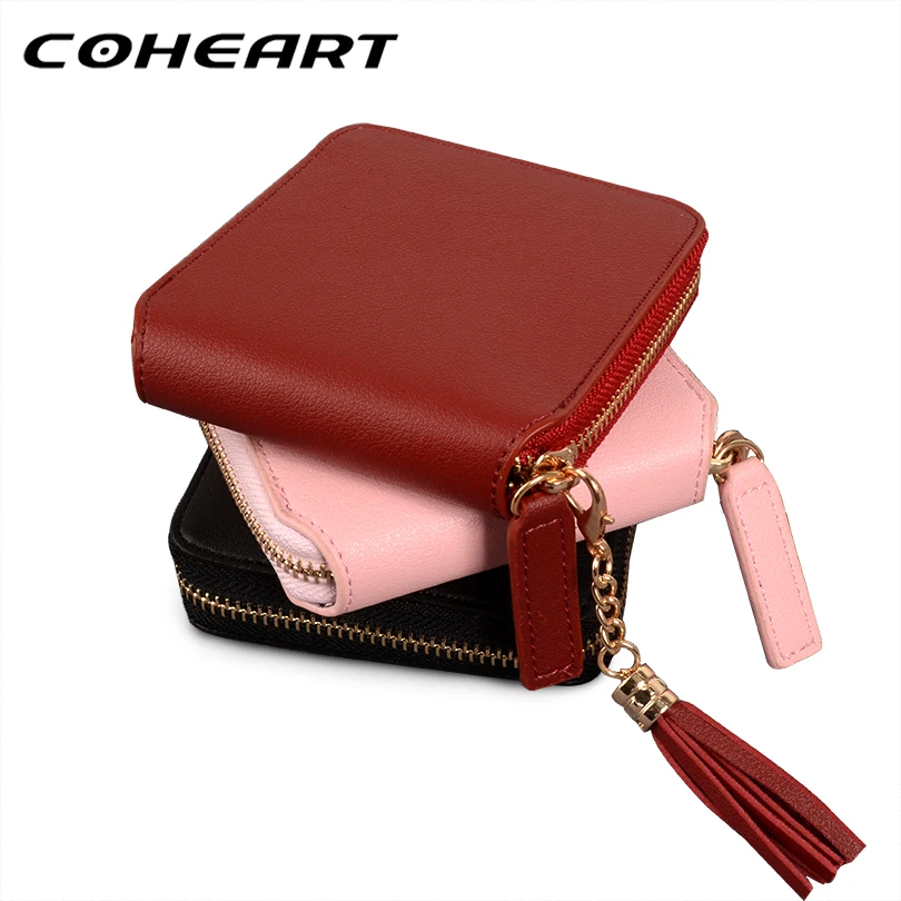 COHEART Модный женский кошелек, элегантный кулон с кисточкой, Женский кошелек, кошелек для карт, качественный кожаный кошелек, маленькая сумка для денег, отделение для монет