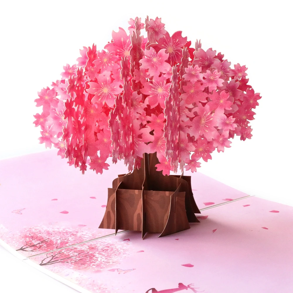 С Днем Святого Валентина 3D Сакура подарок на день рождения всплывающие