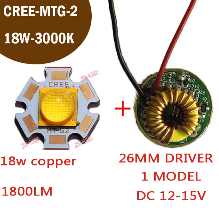 

1PCS XLamp CXA MT-G2 MTG2 18W 18V 1A Warm White 3000k 20mm Copper plate With the18w Driver Board