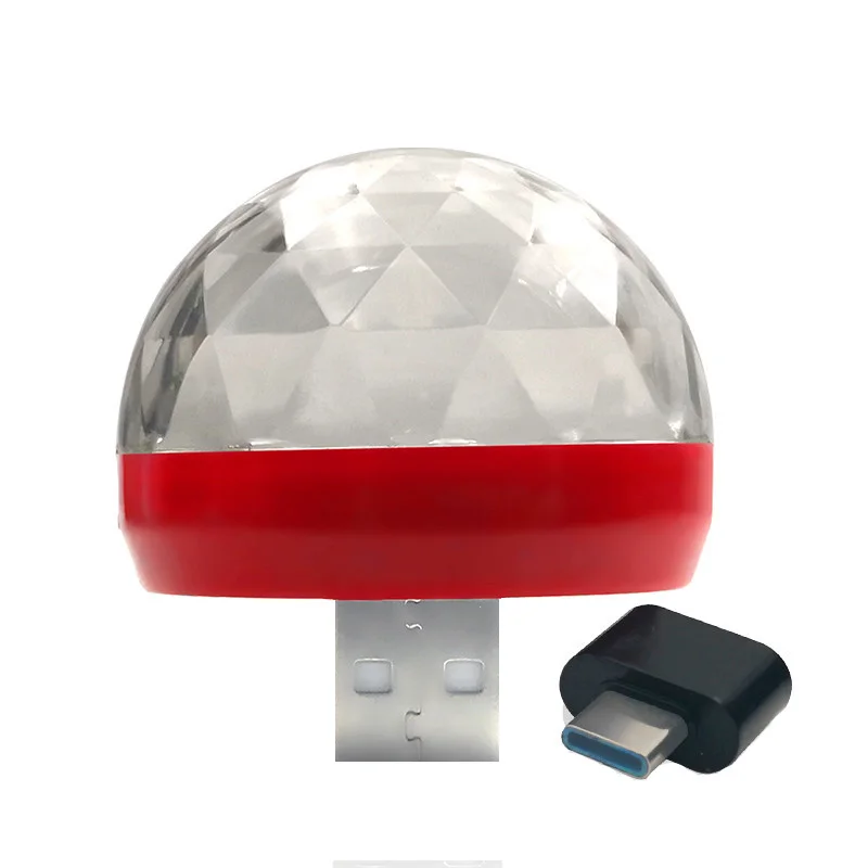 red Type-c Горячая Распродажа светодиодный Автомобильный USB атмосферный свет DJ RGB музыкальная лампа для type-C для IOS Plug мобильных телефонов, наслаждаясь просмотром матча - Название цвета: red Type-c