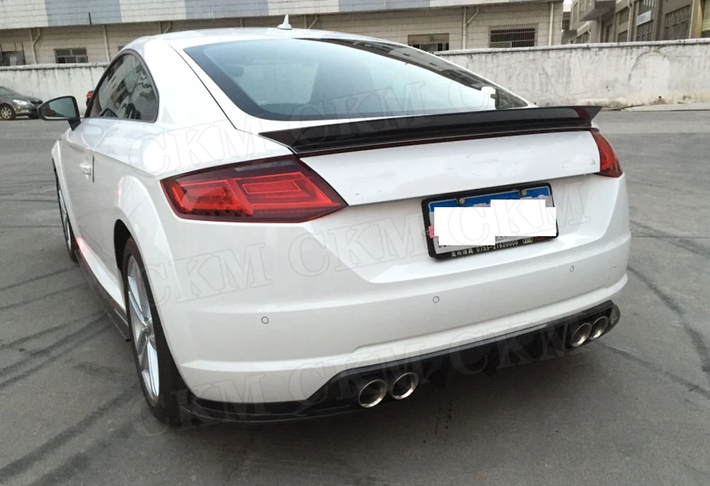 Рассеиватель задней губы из углеродного волокна для Audi TT TTS TTRS- BT стиль Автомобильная Защита бампера Quad Выпускной два выхода