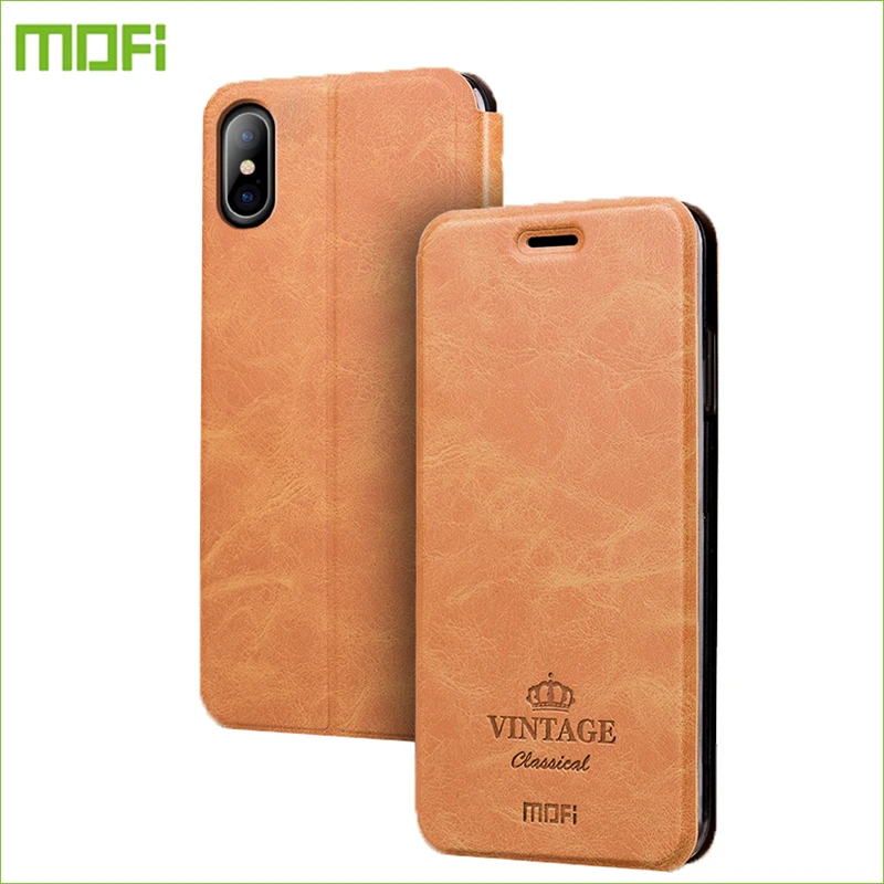 Чехол Mofi для iPhone X чехол книжка из искусственной кожи XR XS MAX защитный экран