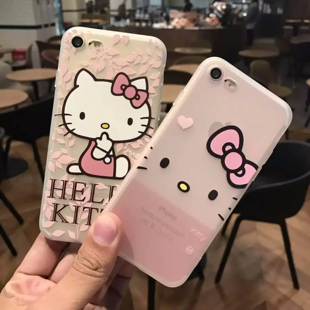 3D дизайн Hello kitty милый чехол с мультяшным котом для iphone 6 6s 4 7 plus 5 роскошный мягкий
