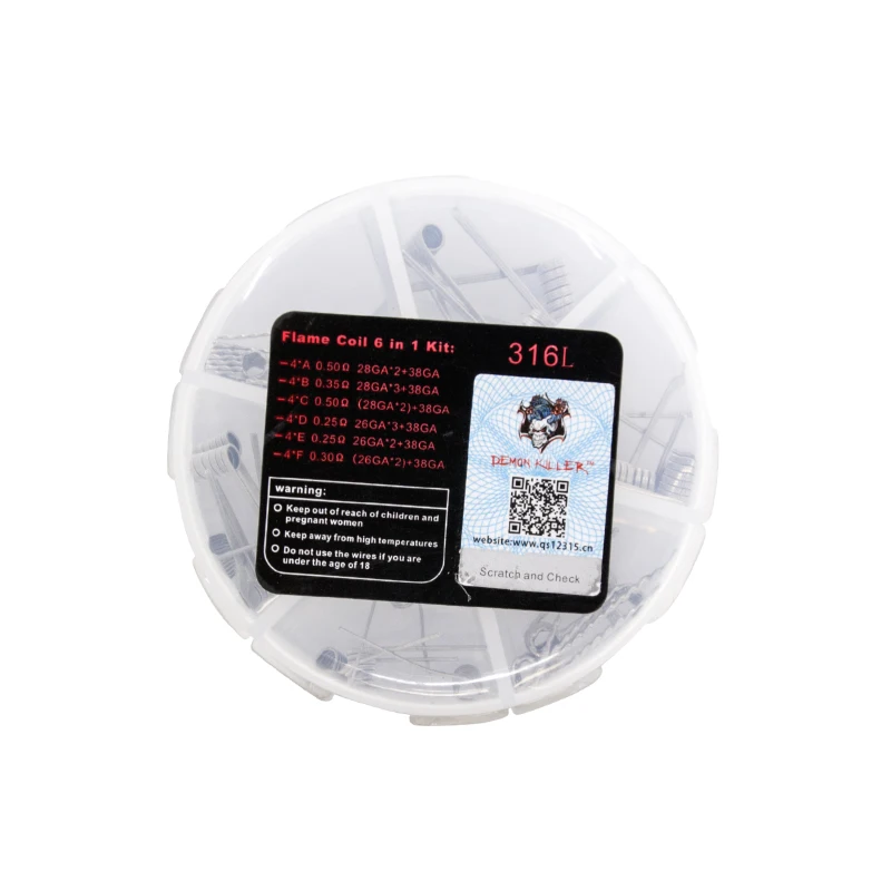 10 коробок DIY Demon Killer Flame wire box 6 в 1 для электронной сигареты RDA RBA RDTA атомайзер 6в1 SS316
