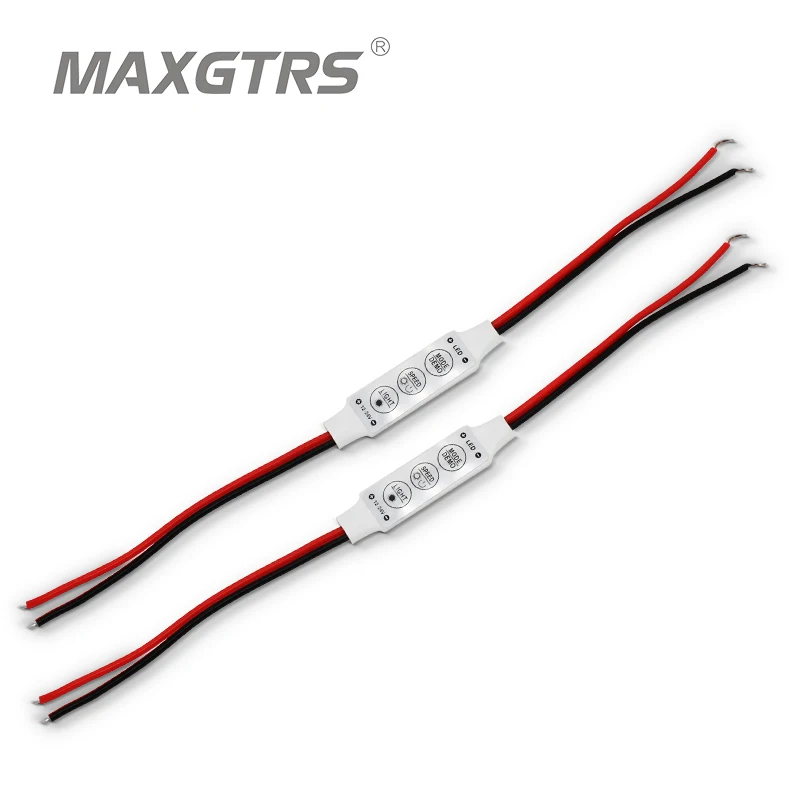 

2x Mini Single Color LED Light Dimmer Controller 3keys for 2835 3528 5050 3014 LED 5-30V Flexible Car Led Strip DRL Light