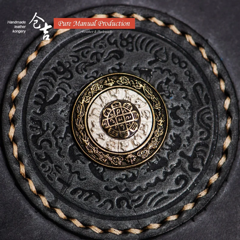 Кожаный кошелек ручной работы унисекс с поперечным сечением дымчатый восковой