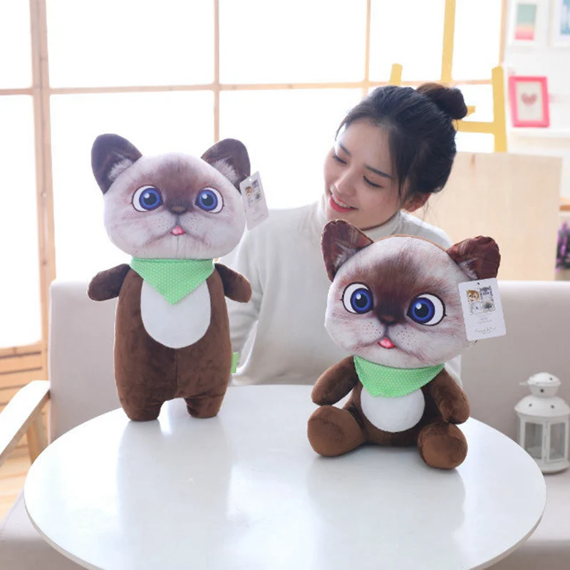 30 см симпатичная мягкая 3D имитация мягкой кошки игрушки двухстороннее сиденье