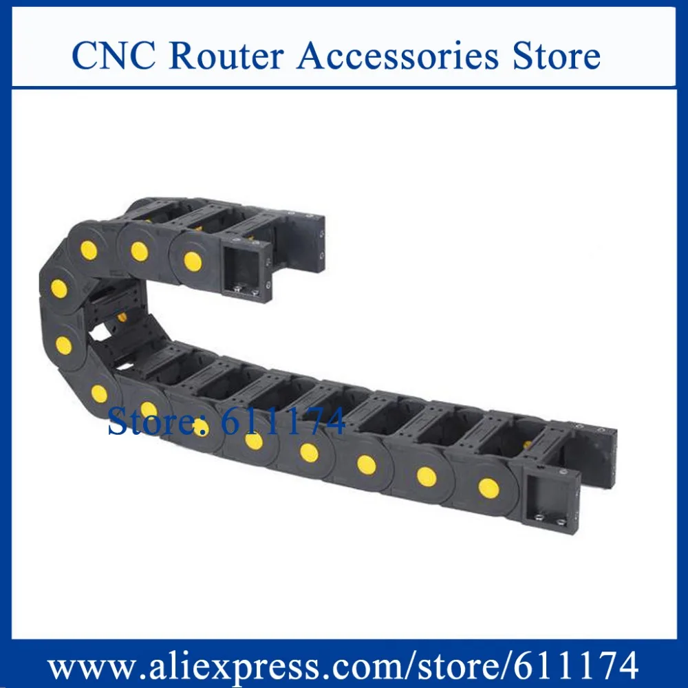 

1 meter enhanced towline wire carrier inner 20*60mm bridge open type yellow dot Cable drag chain with end connector for machine