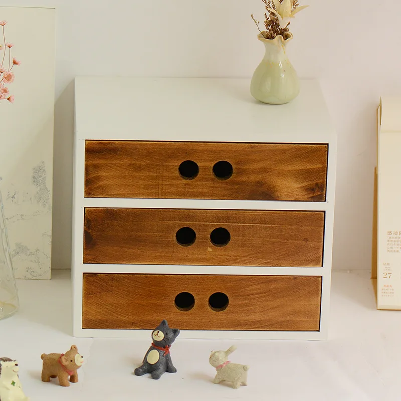 DIY деревянный ящик косметический Органайзер для макияжа чехол хранения вставка