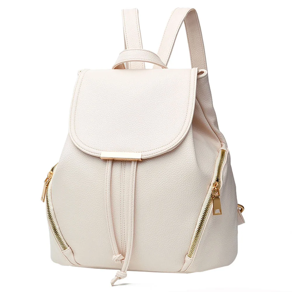 Белый Aelicy, женские кожаные рюкзаки, высокое качество, PU, рюкзак, Mochila Feminina, рюкзак, женский, модный, дорожная сумка - Цвет: Белый